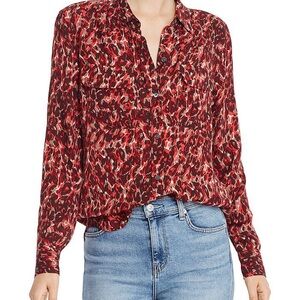 Equipment women’s blouse, red leopard print. Medium.